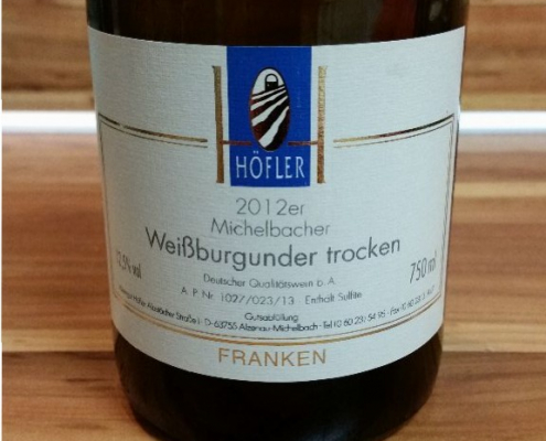 Höfler, Franken – Michelbacher Weißburgunder trocken 2012