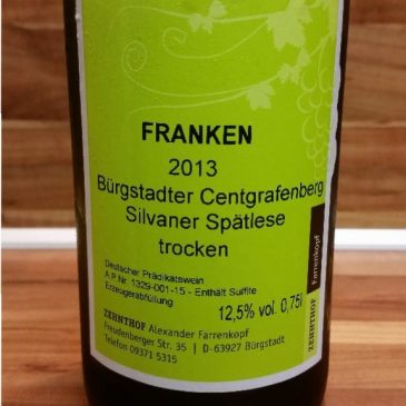 Farrenkopf, Franken – Bürgstadter Centgrafenberg Silvaner Spätlese trocken 2013
