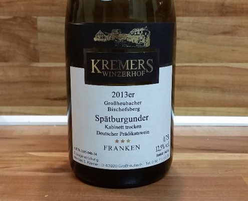 Kremers Winzerhof, Franken - Großheubacher Bischofsberg Spätburgunder Kabinett trocken 2013